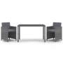 Set comedor para jardín 3 pzas y cojines ratán sintético gris by , Garden sets - Ref: Foro24-3095490, Price: 285,83 €, Discou...