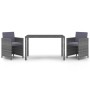 Set comedor para jardín 3 pzas y cojines ratán sintético gris by , Garden sets - Ref: Foro24-3095490, Price: 290,84 €, Discou...