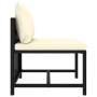 Sectional central sofa with black synthetic rattan cushions by vidaXL, Modular outdoor sofas - Ref: Foro24-313508, Price: 49,...