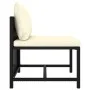 Sectional central sofa with black synthetic rattan cushions by vidaXL, Modular outdoor sofas - Ref: Foro24-313508, Price: 49,...