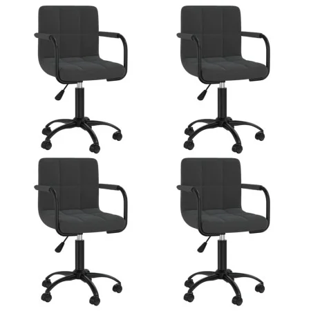 Drehbare Esszimmerstühle, 4 Stück, schwarzer Samt von , Essstühle - Ref: Foro24-3088009, Preis: 281,28 €, Rabatt: %