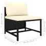 Sectional central sofa with black synthetic rattan cushions by vidaXL, Modular outdoor sofas - Ref: Foro24-313508, Price: 49,...