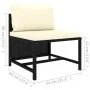 Sectional central sofa with black synthetic rattan cushions by vidaXL, Modular outdoor sofas - Ref: Foro24-313508, Price: 49,...