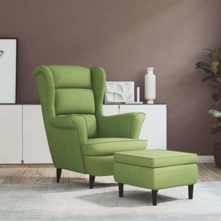 Ohrensessel und Hocker aus hellgrünem Samt. von , Sessel - Ref: Foro24-3115934, Preis: 273,08 €, Rabatt: %