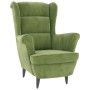 Ohrensessel und Hocker aus hellgrünem Samt. von , Sessel - Ref: Foro24-3115934, Preis: 273,08 €, Rabatt: %