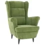 Sillón orejero y taburete de terciopelo verde claro de , Sillones - Ref: Foro24-3115934, Precio: 273,63 €, Descuento: %