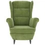 Light green velvet wingback chair and footstool by , Armchairs - Ref: Foro24-3115934, Price: 274,28 €, Discount: %