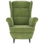 Ohrensessel und Hocker aus hellgrünem Samt. von , Sessel - Ref: Foro24-3115934, Preis: 273,08 €, Rabatt: %