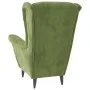 Sillón orejero y taburete de terciopelo verde claro de , Sillones - Ref: Foro24-3115934, Precio: 273,63 €, Descuento: %