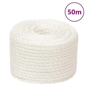White 10 mm 50 m polypropylene work rope by , Ropes and metal cords - Ref: Foro24-153051, Price: 21,68 €, Discount: %