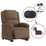 Sillón eléctrico reclinable elevable de tela marrón de , Sillones - Ref: Foro24-3204192, Precio: 332,92 €, Descuento: %