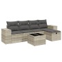 Garden sofa set 6 pieces and gray synthetic rattan cushions by , Garden sets - Ref: Foro24-3264408, Price: 380,71 €, Discount: %