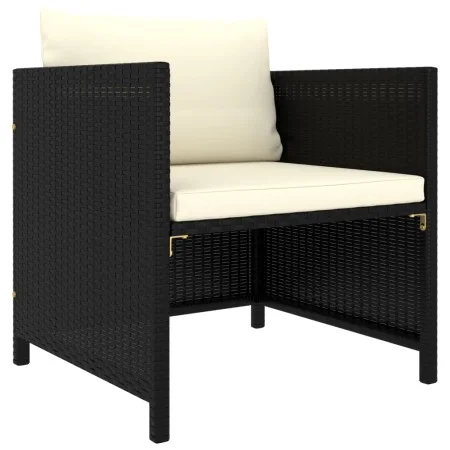 3-piece garden sofas and black synthetic rattan cushions by vidaXL, Modular outdoor sofas - Ref: Foro24-313510, Price: 54,93 ...