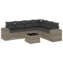 Garden sofa set 7 pieces with light gray PE rattan cushions by , Garden sets - Ref: Foro24-3222621, Price: 494,73 €, Discount: %
