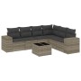 Set de sofás de jardín 7 pzas con cojines ratán PE gris claro de , Conjuntos de jardín - Ref: Foro24-3222621, Precio: 483,46 €