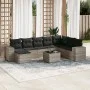 Set muebles jardín 9 pzas y cojines ratán sintético gris claro de , Conjuntos de jardín - Ref: Foro24-3222971, Precio: 617,98...