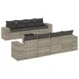 Garden furniture set 9 pieces and light gray synthetic rattan cushions by , Modular outdoor sofas - Ref: Foro24-3222351, Pric...
