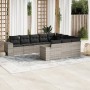 Set of 10-piece garden sofas with light gray synthetic rattan cushions by , Garden sets - Ref: Foro24-3223091, Price: 717,74 ...
