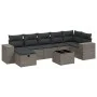 Garden sofa set 8 pieces and gray synthetic rattan cushions by , Garden sets - Ref: Foro24-3264448, Price: 547,67 €, Discount: %