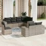 Garden sofa set 8 pieces and gray synthetic rattan cushions by , Garden sets - Ref: Foro24-3222841, Price: 614,64 €, Discount: %