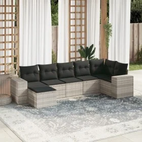 Garden sofa set 7 pieces with light gray PE rattan cushions by , Garden sets - Ref: Foro24-3222881, Price: 487,71 €, Discount: %