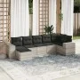 Garden sofa set 7 pieces with light gray PE rattan cushions by , Garden sets - Ref: Foro24-3222881, Price: 487,71 €, Discount: %
