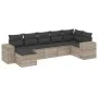 Garden sofa set 7 pieces with light gray PE rattan cushions by , Garden sets - Ref: Foro24-3222881, Price: 487,71 €, Discount: %