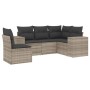 Gartensofa-Set und Kissen, 5-teilig, aus hellem grauem Kunststoff-Rattan. von , Gartensets - Ref: Foro24-3222571, Preis: 364,...
