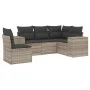 Gartensofa-Set und Kissen, 5-teilig, aus hellem grauem Kunststoff-Rattan. von , Gartensets - Ref: Foro24-3222571, Preis: 378,...