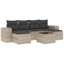 Set de sofás de jardín 7 pzas con cojines ratán PE gris claro de , Conjuntos de jardín - Ref: Foro24-3222931, Precio: 424,58 ...