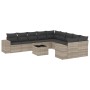 Garden sofa set 11 pieces and gray synthetic rattan cushions by , Garden sets - Ref: Foro24-3223121, Price: 771,17 €, Discoun...
