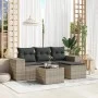 Garden sofa set and cushions 5 pieces light gray synthetic rattan by , Modular outdoor sofas - Ref: Foro24-3222481, Price: 33...