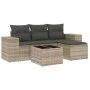 Garden sofa set and cushions 5 pieces light gray synthetic rattan by , Modular outdoor sofas - Ref: Foro24-3222481, Price: 33...