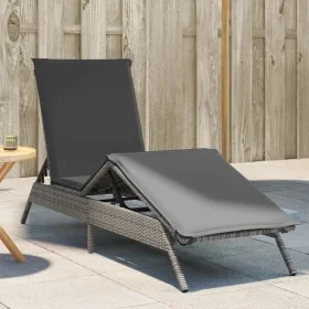 Liegestuhl mit synthetischem Rattan und grauem Kissen von , Liegen - Ref: Foro24-4002703, Preis: 144,21 €, Rabatt: %
