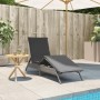 Sun lounger with synthetic rattan and grey cushion by , Loungers - Ref: Foro24-4002703, Price: 147,68 €, Discount: %
