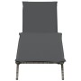 Sun lounger with synthetic rattan and grey cushion by , Loungers - Ref: Foro24-4002703, Price: 147,68 €, Discount: %
