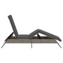 Sun lounger with synthetic rattan and grey cushion by , Loungers - Ref: Foro24-4002703, Price: 147,68 €, Discount: %