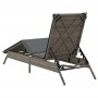 Sun lounger with synthetic rattan and grey cushion by , Loungers - Ref: Foro24-4002703, Price: 147,68 €, Discount: %