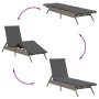 Sun lounger with synthetic rattan and grey cushion by , Loungers - Ref: Foro24-4002703, Price: 147,68 €, Discount: %