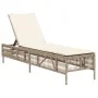 Liegestuhl mit beigem Kunststoff-Rattankissen von , Liegen - Ref: Foro24-4002741, Preis: 144,47 €, Rabatt: %