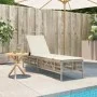 Liegestuhl mit beigem Kunststoff-Rattankissen von , Liegen - Ref: Foro24-4002741, Preis: 144,47 €, Rabatt: %