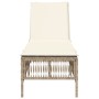 Liegestuhl mit beigem Kunststoff-Rattankissen von , Liegen - Ref: Foro24-4002741, Preis: 147,15 €, Rabatt: %