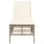 Liegestuhl mit beigem Kunststoff-Rattankissen von , Liegen - Ref: Foro24-4002741, Preis: 144,47 €, Rabatt: %