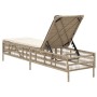 Liegestuhl mit beigem Kunststoff-Rattankissen von , Liegen - Ref: Foro24-4002741, Preis: 147,15 €, Rabatt: %