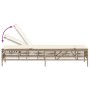 Lounger with beige synthetic rattan cushion by , Loungers - Ref: Foro24-4002741, Price: 147,15 €, Discount: %