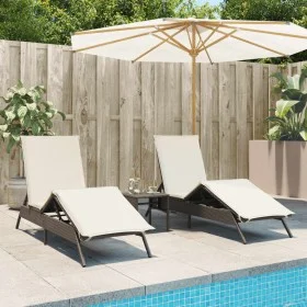 Sun loungers with cushions 2 units synthetic brown rattan by , Loungers - Ref: Foro24-3261579, Price: 280,09 €, Discount: %