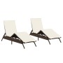 Liegestühle mit Kissen, 2 Stück, aus braunem Kunst-Rattan. von , Liegen - Ref: Foro24-3261579, Preis: 285,34 €, Rabatt: %