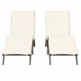 Tumbonas con cojines 2 unidades ratán sintético marrón de , Tumbonas - Ref: Foro24-3261579, Precio: 285,34 €, Descuento: %