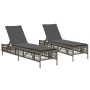 Sun loungers with cushions 2 units synthetic gray rattan by , Loungers - Ref: Foro24-3261598, Price: 283,42 €, Discount: %