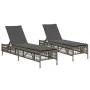 Sun loungers with cushions 2 units synthetic gray rattan by , Loungers - Ref: Foro24-3261598, Price: 278,20 €, Discount: %